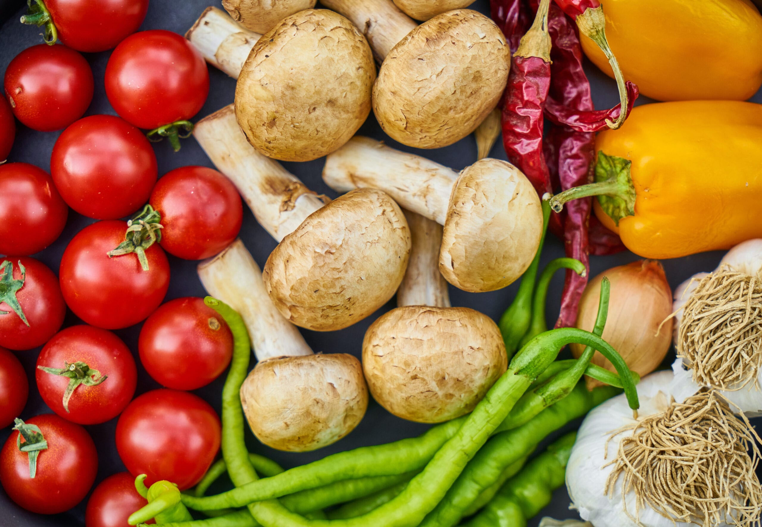 flat lay photo of produce